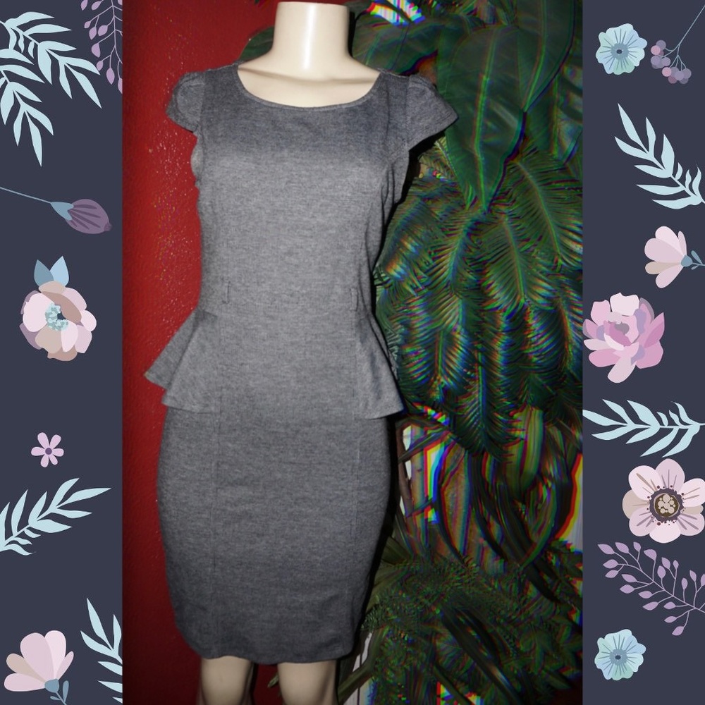 Grey peplum dress